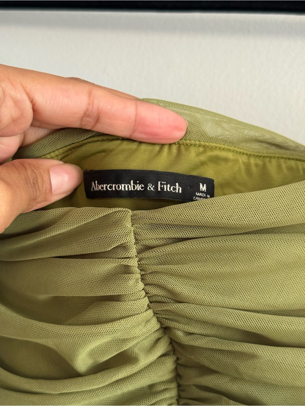 Abercrombie Green Ruched Slip Dress - Picture 2 of 3